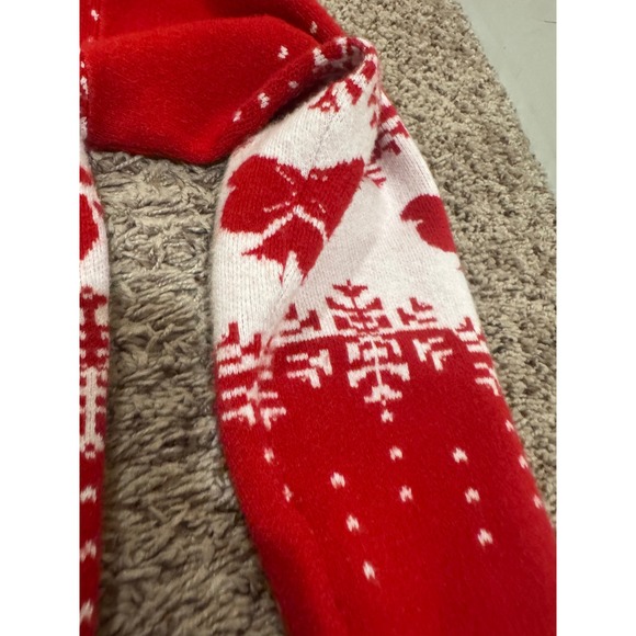 Sincerely Jules Red Fair Isle Christmas Sweater Bow Snowflake Holiday Small - Picture 3 of 4